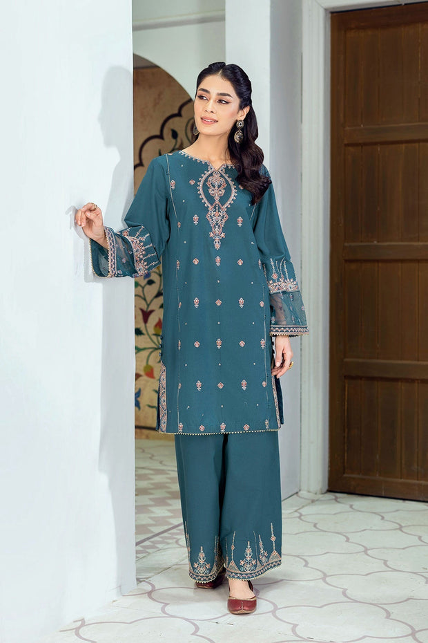Hint of Zinc - 2Pc Embroidered Dress