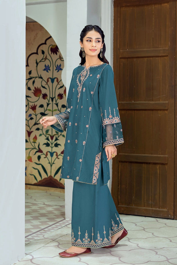Hint of Zinc - 2Pc Embroidered Dress