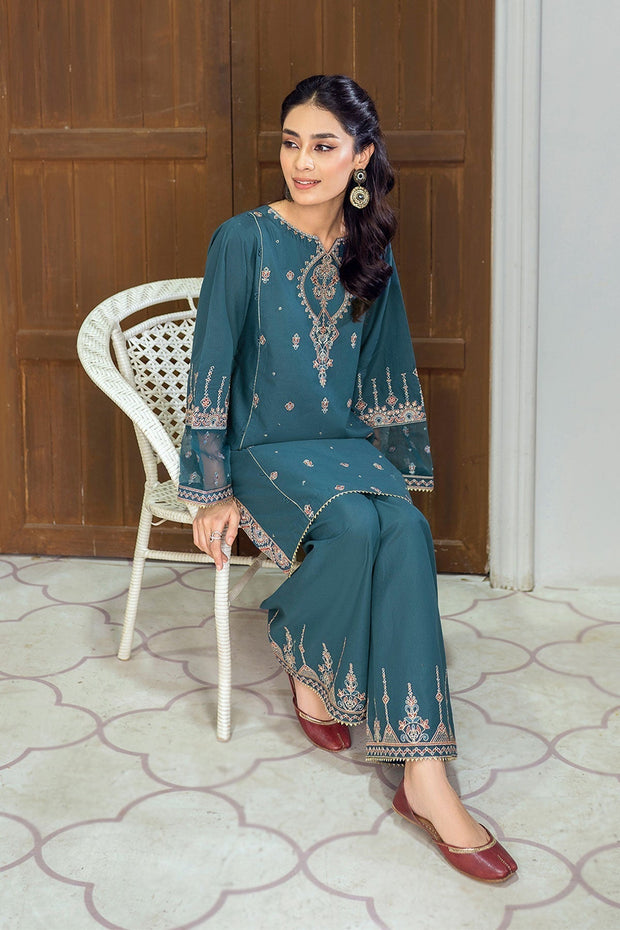 Hint of Zinc - 2Pc Embroidered Dress