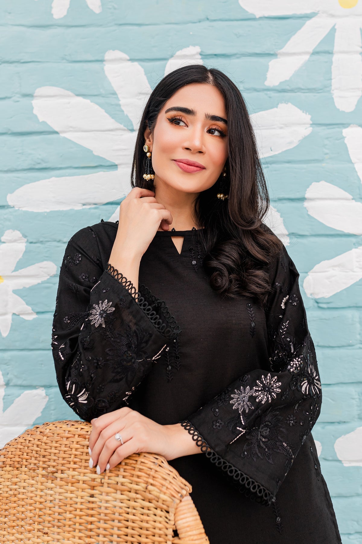 Black Spring - 2Pc Embroidered Dress
