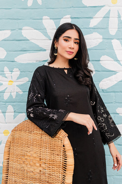 Black Spring - 2Pc Embroidered Dress