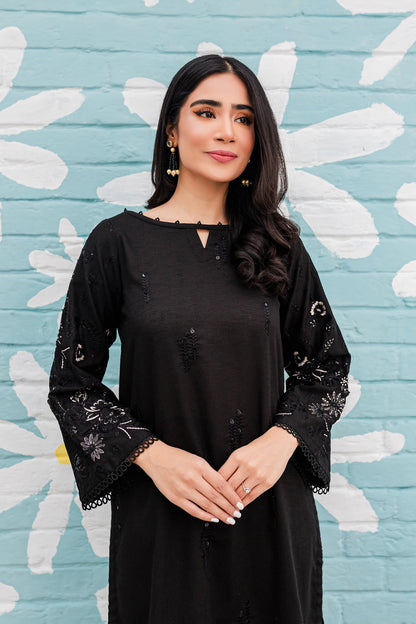 Black Spring - 2Pc Embroidered Dress
