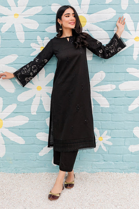 Black Spring - 2Pc Embroidered Dress