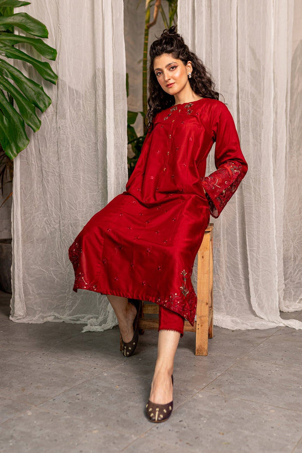 Afeefa - 2Pc Embroidered Dress