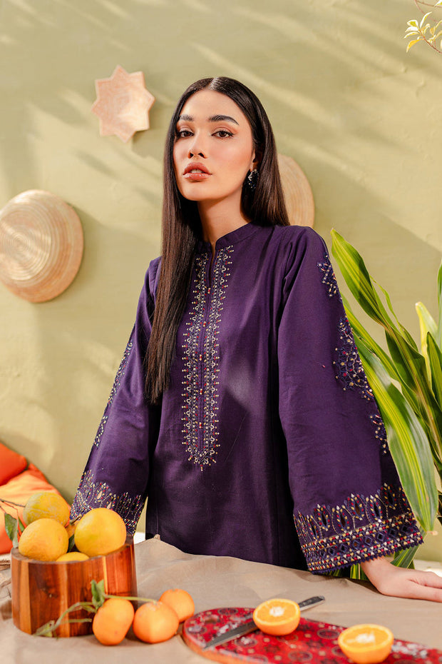 Ash - 2Pc Embroidered Dress Purple