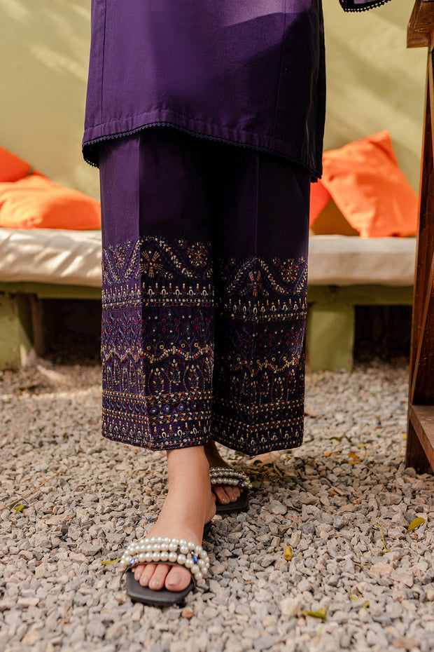 Ash - 2Pc Embroidered Dress Purple