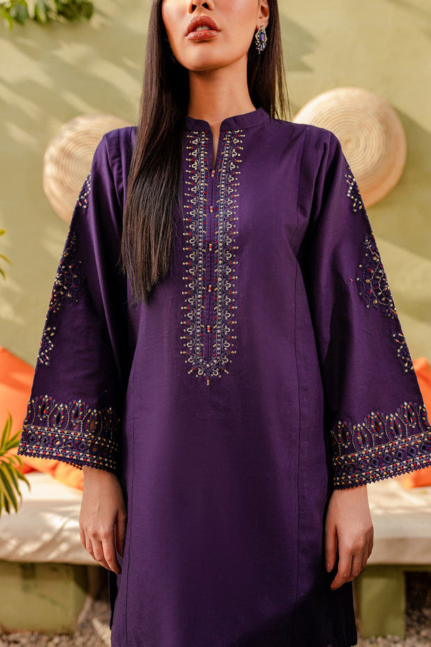 Ash - 2Pc Embroidered Dress Purple