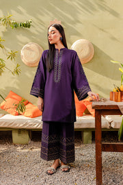 Ash - 2Pc Embroidered Dress Purple