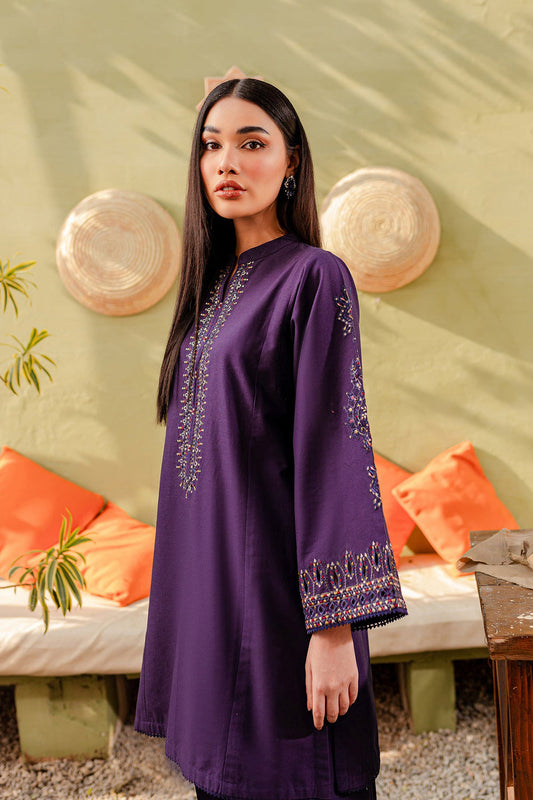 Ash - 2Pc Embroidered Dress Purple