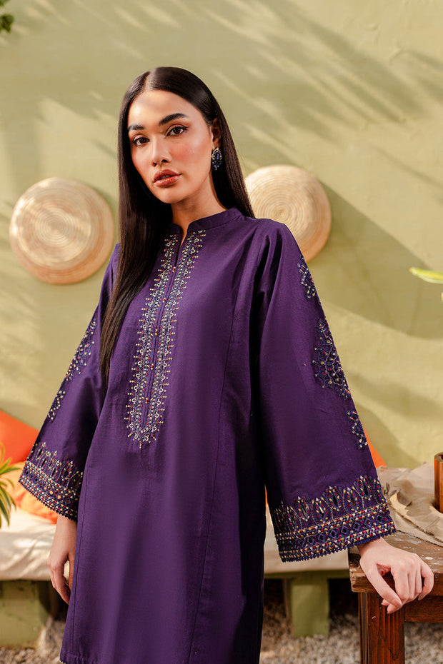 Ash - 2Pc Embroidered Dress Purple
