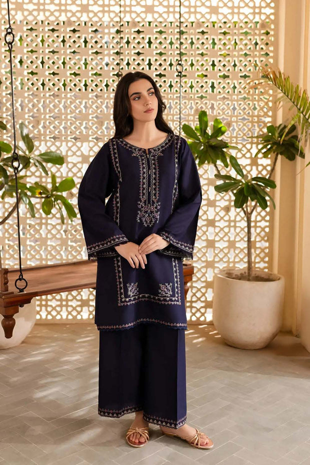 Blueberry - 2Pc Embroidered Dress