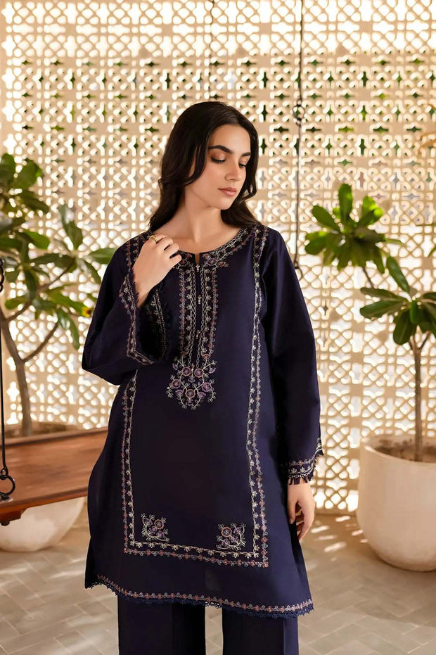 Blueberry - 2Pc Embroidered Dress