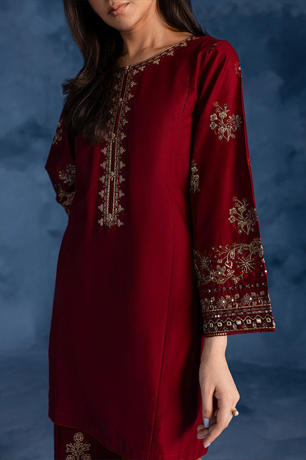 Cherry Charm - 2Pc Embroidered Dress