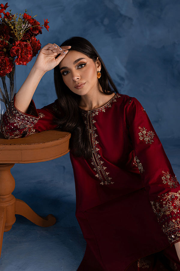Cherry Charm - 2Pc Embroidered Dress