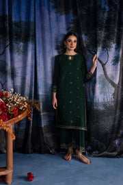 Olive - 2Pc Embroidered Dress