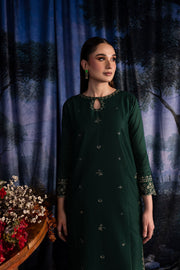 Olive - 2Pc Embroidered Dress