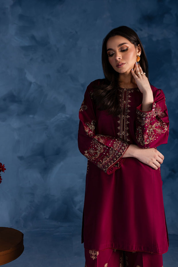 Cherry Charm - 2Pc Embroidered Dress